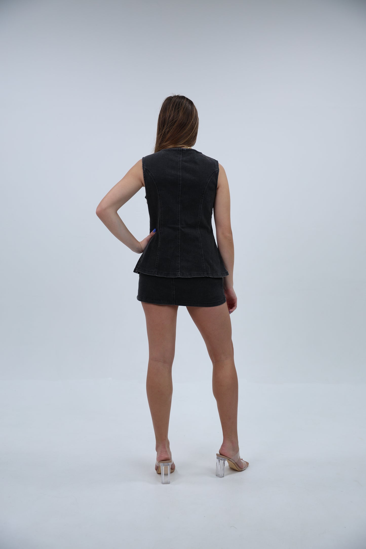 Katie Black Denim Set